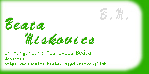 beata miskovics business card