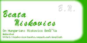 beata miskovics business card